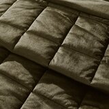 Catherine Lansfield Kaki zeleni prošiven prekrivač od samta 220x220 cm Kingsley – | shoptok.hr