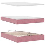 vidaXL otomanski krevet s madracem ružičasti 140x190 cm baršunasti | shoptok.hr