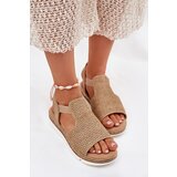 EVENTO Women's Sandals With Braiding Beige-Gold Jelana | Shoptok.si