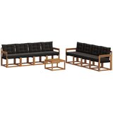  Set vanjskih sofa s jastukom 9 pcs Prirodna i crna | Eponuda.com