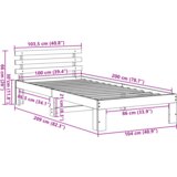  Krevet od Drva Bijeli Drvo 100 x 200 cm Minimalistički Krevet | shoptok.hr