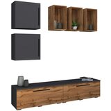 MID.YOU Dnevni Regal Arila, Antracit, Barva Hrasta, 6-Delno | Shoptok.si
