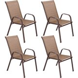 springos metalne vrtne stolice 73 x 55,5 x 93 cm (4 kom.) smeđa | shoptok.hr