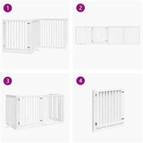 vidaXL Vrata za pse s vratašcima 4 panela sklopiva 320 cm drvo topole | shoptok.hr