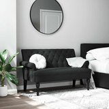 vidaXL klop z naslonom črna 120x62x75,5 cm blago | Shoptok.si