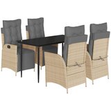  5-dijelni vrtni blagovaonski set od poliratana s jastucima bež | shoptok.hr