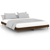  Okvir kreveta bez madraca smeđa boja hrasta 200x200 cm drveni | shoptok.hr