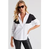 Cool & Sexy Women's White Blocky Shirt