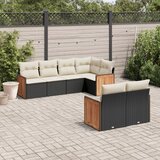 Maison Chic Seti vrtnega pohištva - Vrtna garnitura - Vrtni pohištvo set 7-delna z blazinami črn poli ratan, (21802235) | Shoptok.si