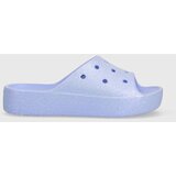 Crocs Natikači Classic Platforn Glitter Slide ženski, vijolična barva, 208233 | Shoptok.si