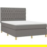  Krevet box spring s madracem LED tamnosivi 140x200 cm tkanina | shoptok.hr
