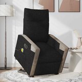  Električni masažni naslonjač na podizanje od tkanine crni | shoptok.hr