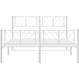vidaXL Metalni okvir kreveta uzglavlje i podnožje bijeli 135 x 190 cm | shoptok.hr