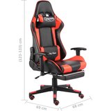 vidaXL Vrtljiv gaming stol z naslonjalom za noge rdeč PVC | Shoptok.si