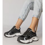 Gemre Black sporty sneakers with chunky soles Klarris | Shoptok.si