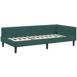 vidaXL Kotni posteljni okvir z vzglavjem Temno zelena 100 x 200 cm | Shoptok.si