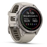 Garmin multisport GPS sat fēnix 9 Pro 43 mm, titanij, silikonski remen maglovito sive / tamne pješčane boje | shoptok.hr
