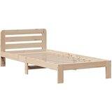 vidaXL Knjižna postelja brez vzmetnice bela 75x190 cm trdna borovina | Shoptok.si