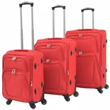  3 delni komplet mehkih potovalnih kovčkov rdeče barve
