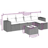  6-dijelni set vrtnih sofa od poliratana s jastucima smeđi | shoptok.hr