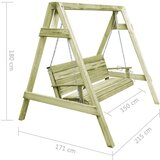  Ljuljačka od impregnirane borovine 205 x 150 x 157 cm | shoptok.hr