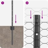 vidaXL ogradni stupovi 11 kom U-kanal siva 80 cm čelik | shoptok.hr