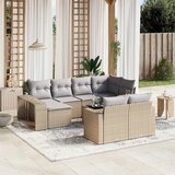 Maison Chic Seti vrtnega pohištva - Vrtna garnitura - Vrtni pohištvo set 11-delna z blazinami bež poli ratan, (21815262) | Shoptok.si