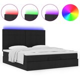  Otomanski krevet s madracem i LED crni 180x200cm od tkanine | Eponuda.ba