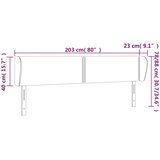 Uzglavlje s ušima svjetlosivo 203x23x78/88 cm baršunasto | shoptok.hr