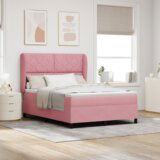  Box Spring Postelja z Blazino Roza 160x200 cm Žamet, (22051532) | Shoptok.si