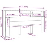  Uzglavlje s ormarićem boja starog drva 200x19x103,5 cm drveni | shoptok.hr