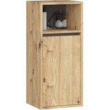 AKORD Vami Viseča Kopalniška Omarica, 1 Vrata In 1 Odprt Predel, Hrast Artisan/Grafitno Siva, (5000333302) | Shoptok.si