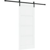 vidaXL Klizna Vrata s Setom Opreme Bijela 83x202 cm Čvrsto Drvo Bor | shoptok.hr