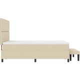  Krevet s opruga kutije s uzglavljem Krema 140 x 190 cm tkanina Slike
