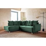 Miuform Zelena sklopiva kutna garnitura od samta (s lijevim kutom) Lazy Lukka – | shoptok.hr