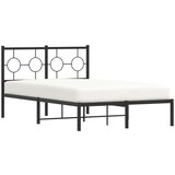  Metalni okvir za krevet s uzglavljem crni 120x190 cm | shoptok.hr