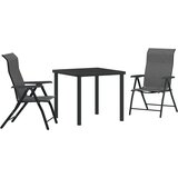 vidaXL 3-delni vrtnarski jedilni set sivi poli ratan | Shoptok.si