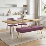  Klupa s dvostrukim slojem Ljubičasta 120 x 45 x 46 cm Baršun Cijene