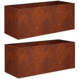  Vrtna saksija 2 kom. Rđa 80 x 40 x 40 cm Otporni čelik | shoptok.hr