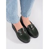 Sergio Leone Dark green loafers on a platform | Shoptok.si