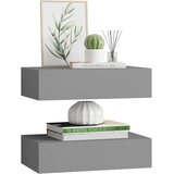  Zidne police s ladicom 2 kom sive 40 x 23,5 x 10 cm MDF | shoptok.hr