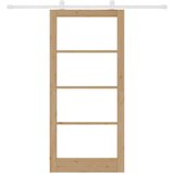  Klizna vrata ORKDAL 93 x 202 cm Masivna borovina i staklo | shoptok.hr