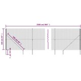 vidaXL Mrežna ograja s konicami za postavitev zelena 1,6x25 m | Shoptok.si