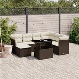  8-dijelni set vrtnih sofa s jastucima smeđi od poliratana | shoptok.hr