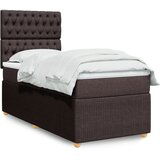vidaXL Box spring postelja z vzmetnico temno rjava 90x200 cm blago | Shoptok.si