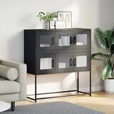 vidaXL Komoda crna 100,5 x 39 x 107 cm od hladno valjanog čelika | shoptok.hr