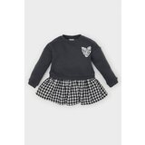 Defacto Baby Girl Crew Neck Printed Long Sleeve Plaid Skirt Sweat Dress | Shoptok.si