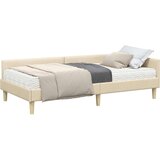  Kotni okvir postelje z matrico z vzmetnico 2 pcs krema blago, (5000123338) | Shoptok.si