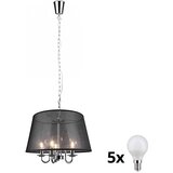 REALITY led luster na lancu cima 5xE14/40W/230V crna Cene