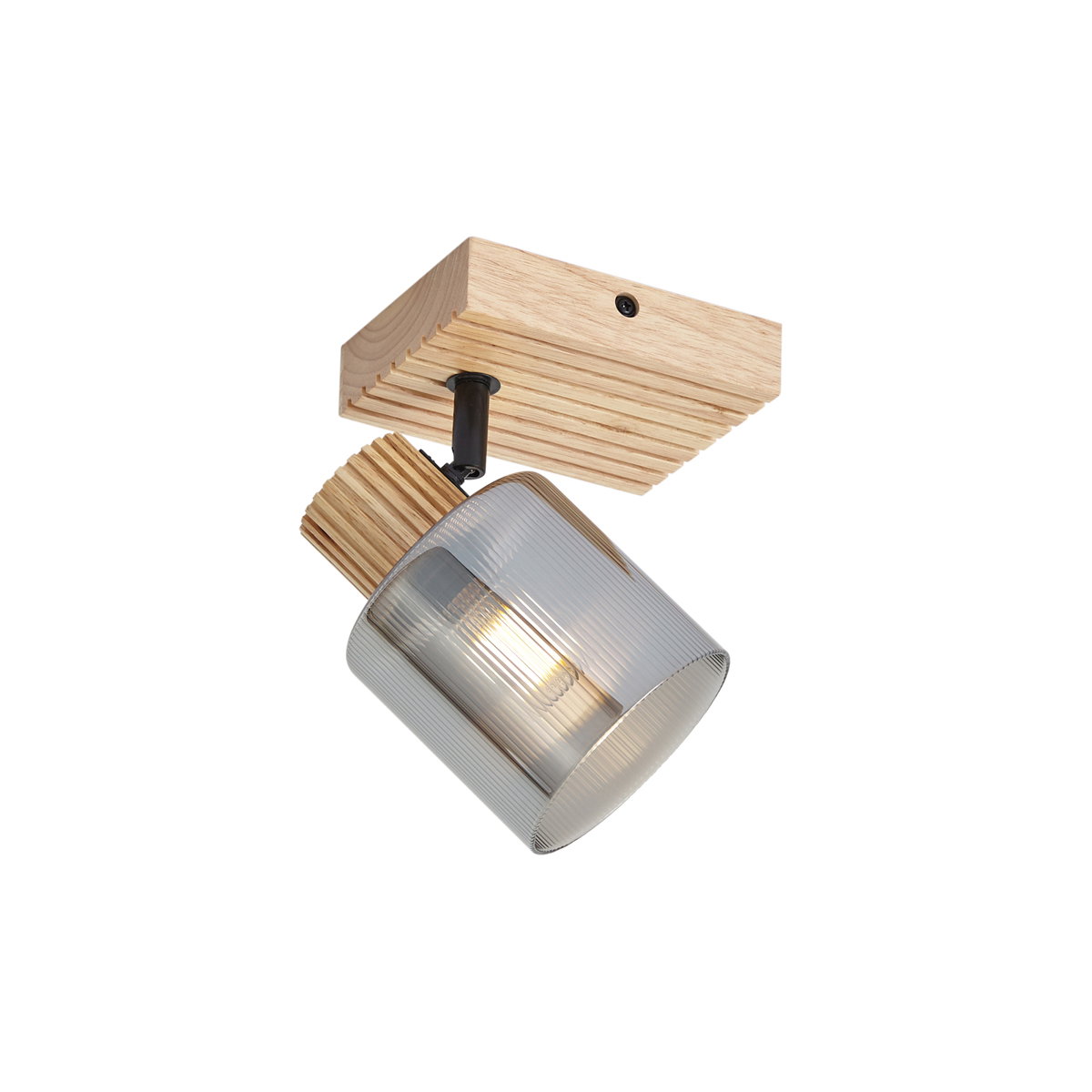 QAZQA Smart spot hout met smoke glas draai- en kantelbaar incl. Wifi G45 - Gracy Cene